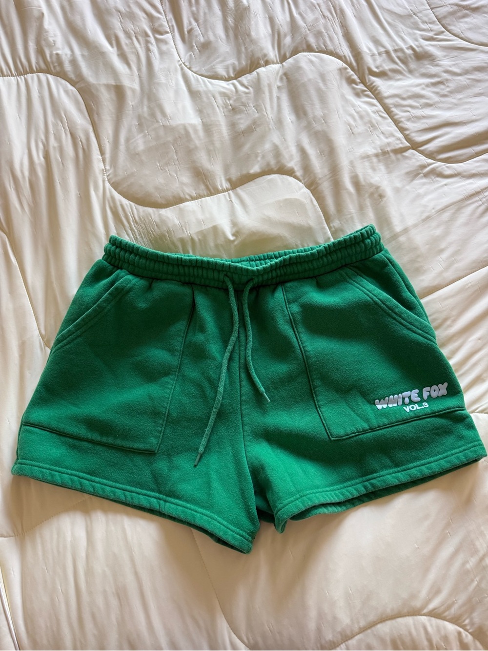 White Fox Green Fleece Women’s Shorts